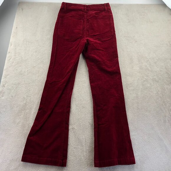 Unique Vintage Women Pants Medium Red Corduroy Flare Leg Preppy Y2K Casual Retro - Picture 11 of 11